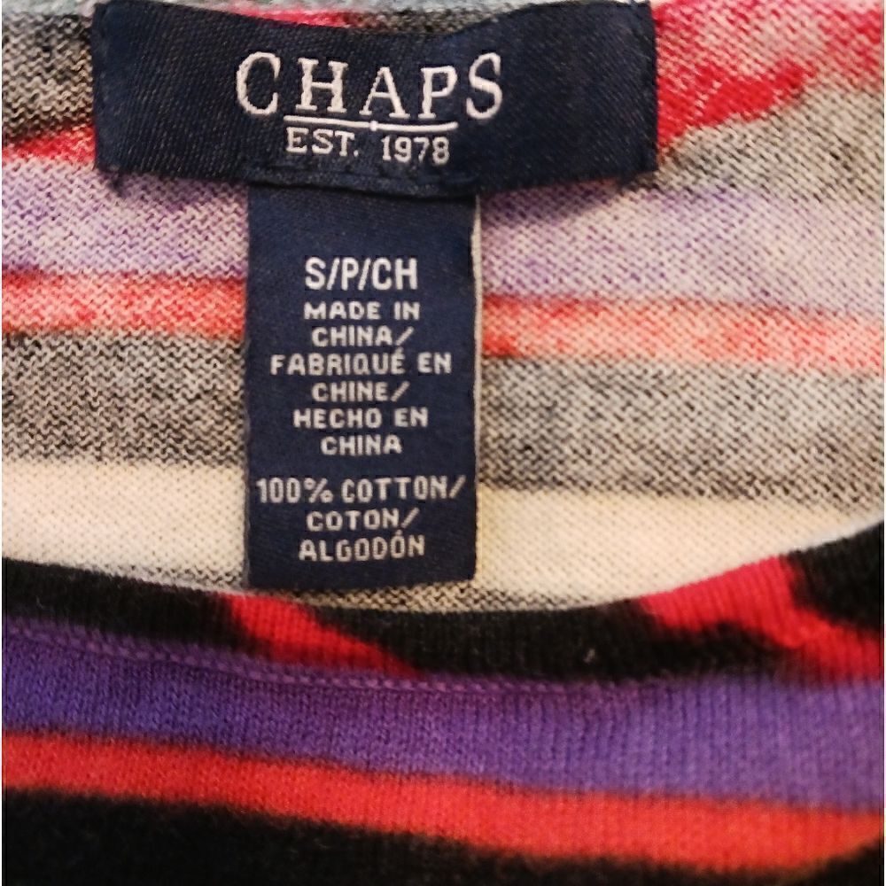Chaps Cotton Aztec Print Sweater Pullover - Picture 7 of 8